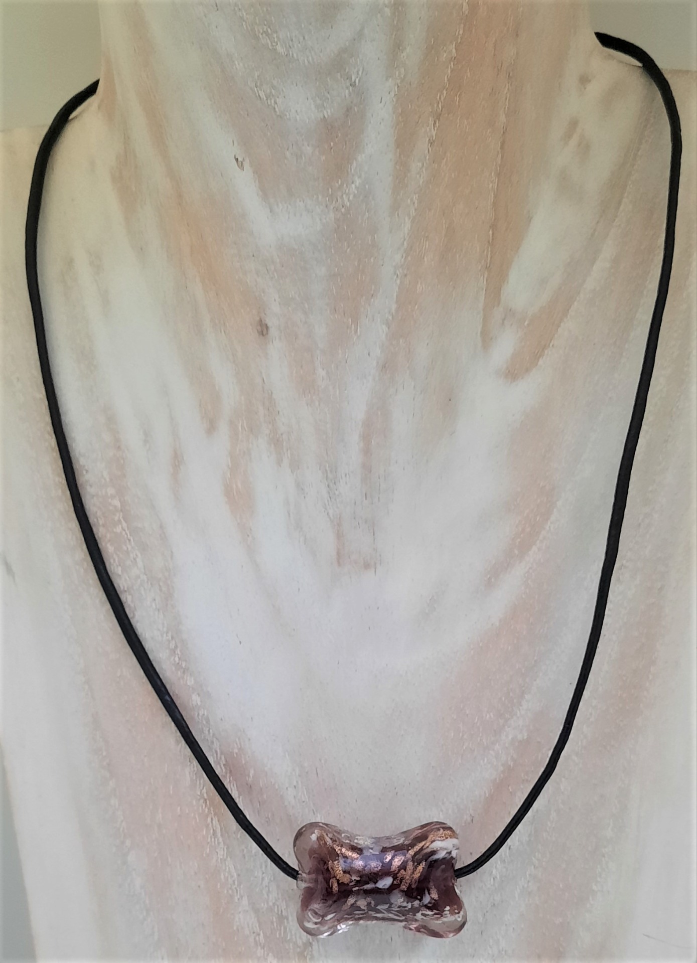 Ancien Pendentif En Verre De Murano Signé