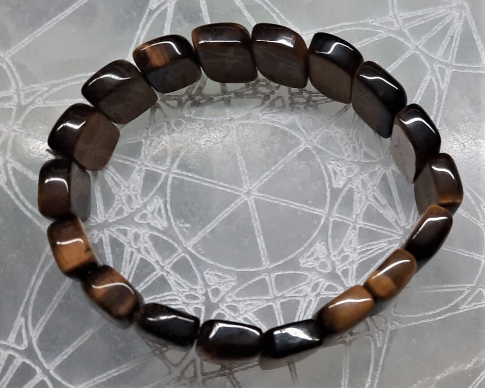 Bracelet Vintage Oeil De Tigre - Pierre Naturelle Artisanale - Occasion