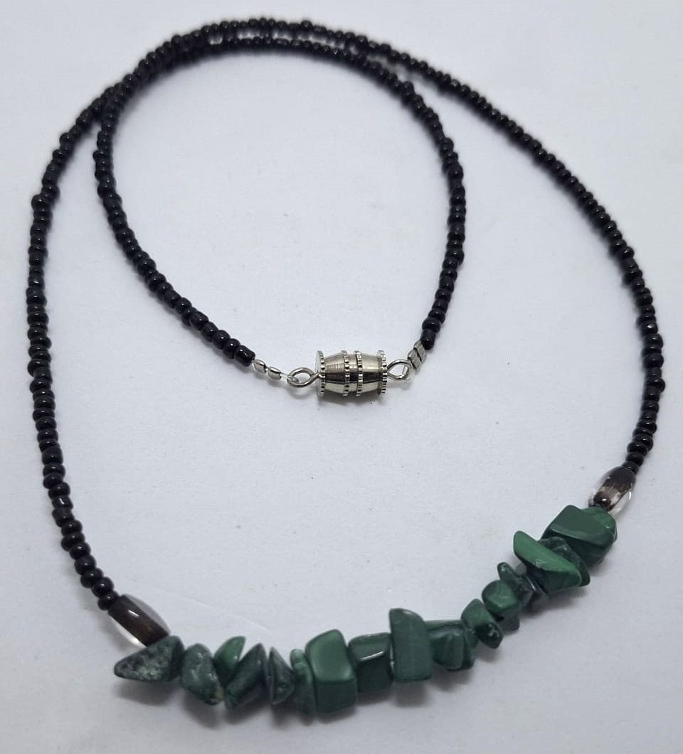 Collier de Malachite, Verre et Rocailles