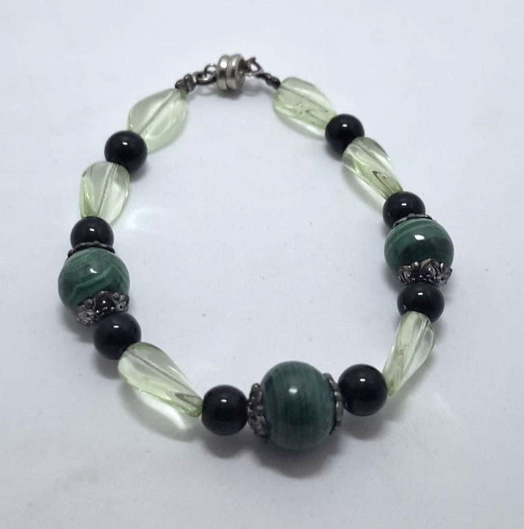 Bracelet de Malachite et Verre
